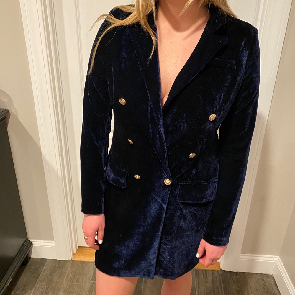 Missguided Velvet Blazer Dress